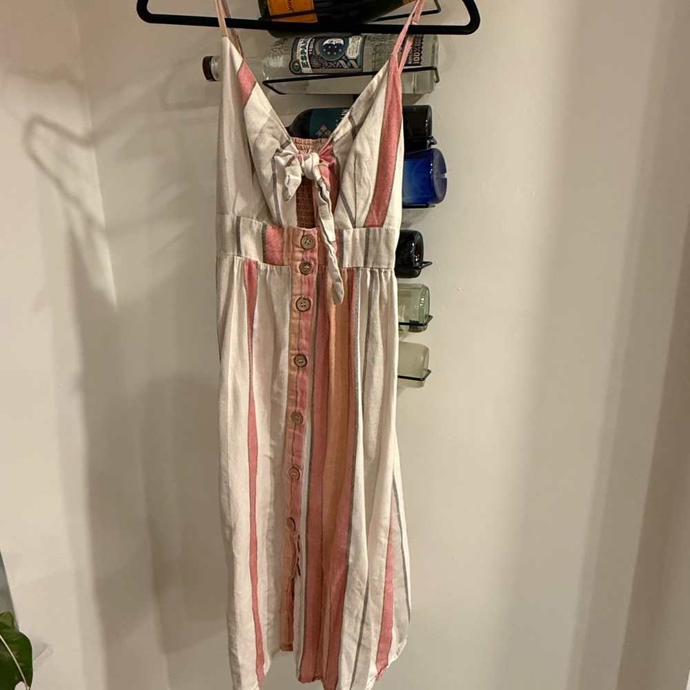 Japna Pink and White Striped Dress
